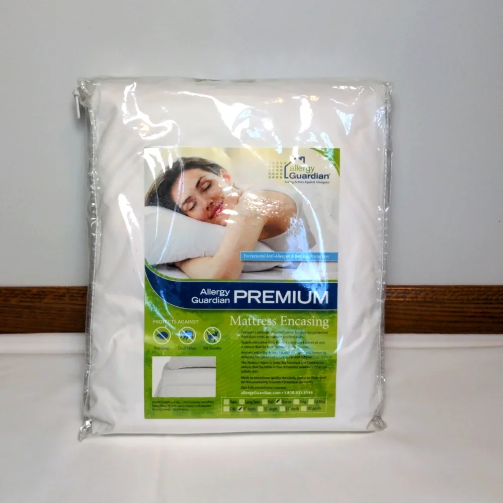 Allergy Guardian Queen Mattress Cover Dust Mite cover White color